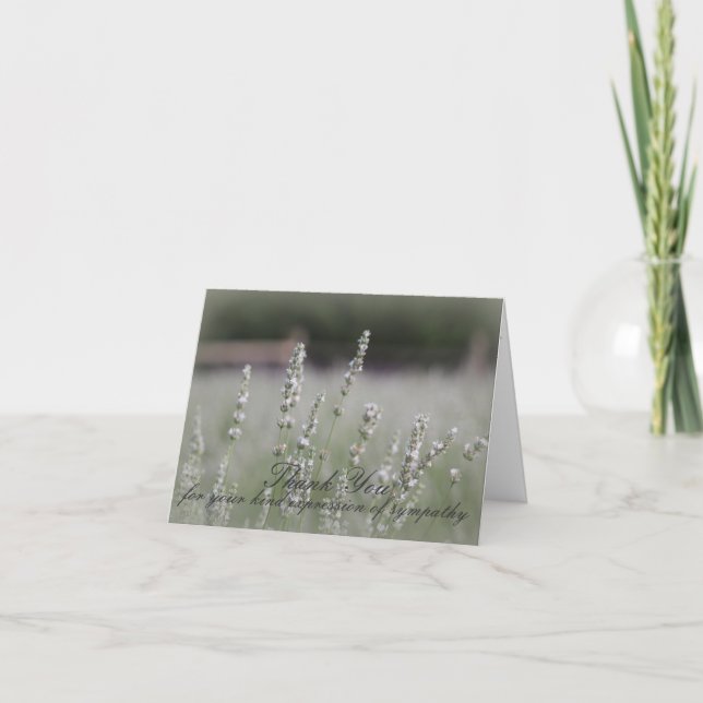 Carte de remerciements de sympathie Lavendar blanc (Devant)