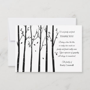 Carte de remerciements de Sympathie Silhouette Arb