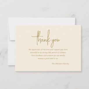 Carte de remerciements de sympathie simpliste