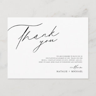 Carte de remerciements de table Mariage minimalist