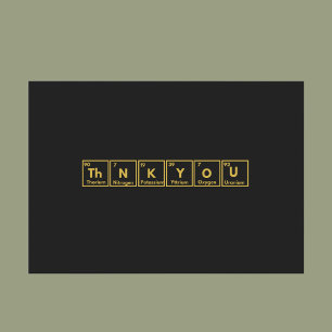 Carte de remerciements de table périodique