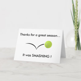 Carte de remerciements de tennis