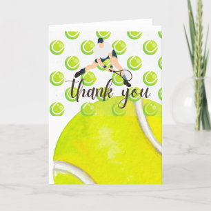Carte de remerciements de tennis avec l'aquarelle