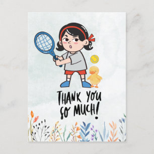 Carte de remerciements de tennis pour fille-coach 