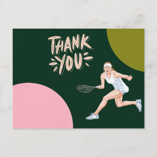 Carte de remerciements de tennis pour joueur