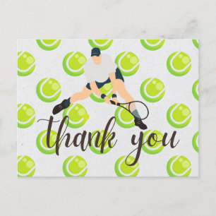 Carte de remerciements de tennis pour joueur aquar
