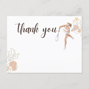 Carte de remerciements de tennis pour joueur aquar