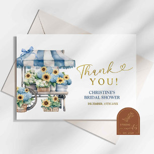 Carte de remerciements de tournesol Blue Hydrangea