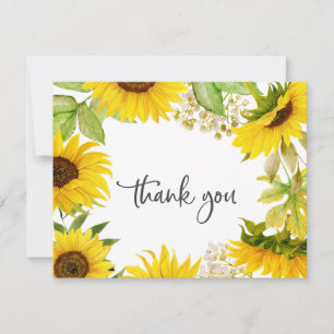 Carte de remerciements de tournesol du pays