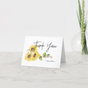 Carte de remerciements de tournesol personnalisé