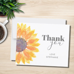 Carte de remerciements de tournesol personnalisé