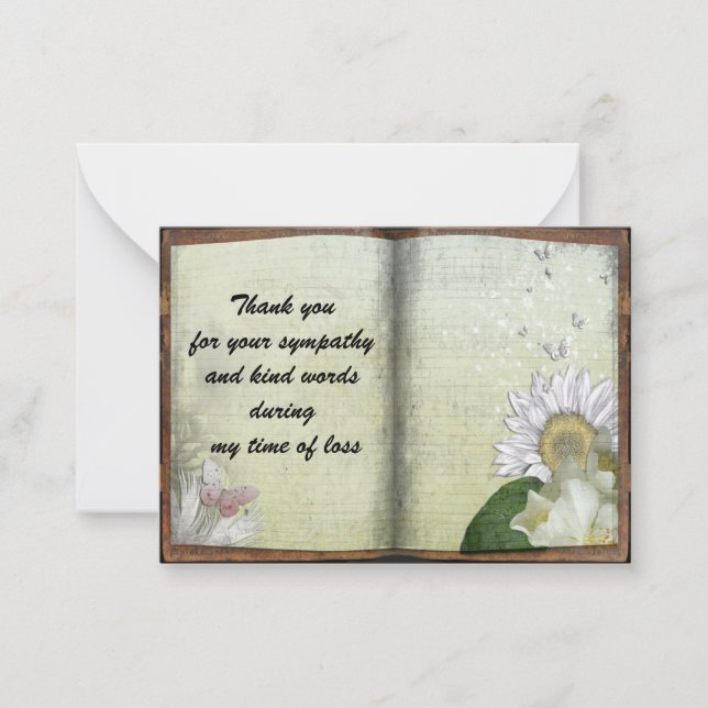 Carte de remerciements de tournesol vintage (Devant)