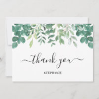 Carte de remerciements de verdure Eucalyptus perso