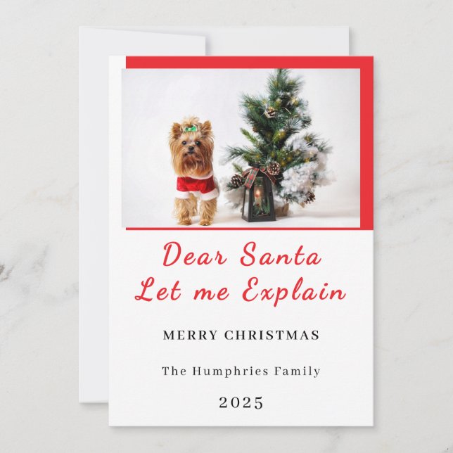 Carte De Remerciements Dear Santa, Let Me Explain - Fun photo CHRISTMAS  (Devant)