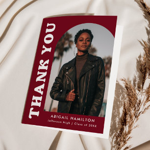 Carte De Remerciements Décaler Burgundy Arch 4 Diplôme photo