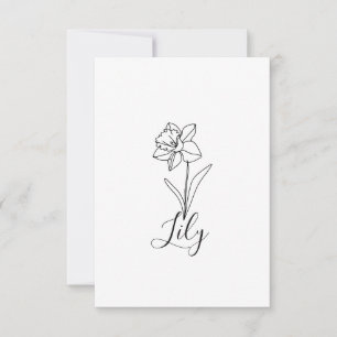 Carte De Remerciements Décembre personnalisé Narcisse Cadeau Fleur de nai