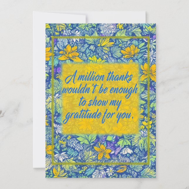 Carte de remerciements d'éclatement floral avec me (Devant)