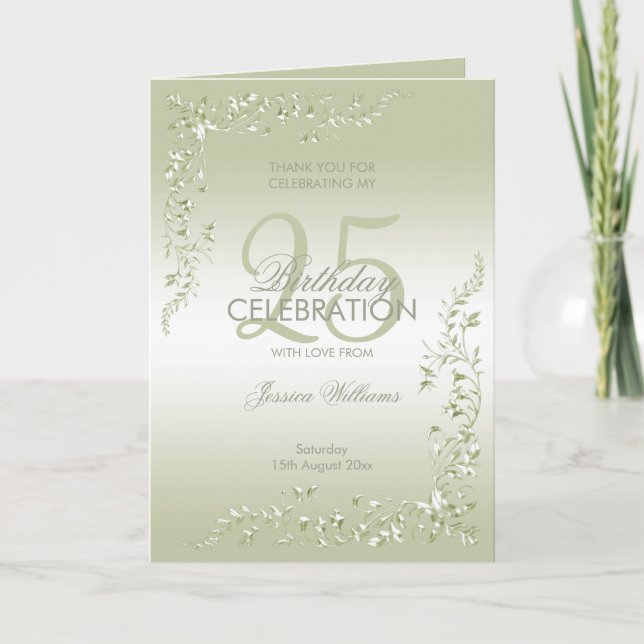 Carte De Remerciements Décoration Breezeway 25e anniversaire (Devant)