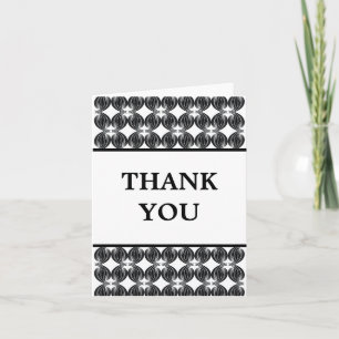 Carte de remerciements décorative moderne noir