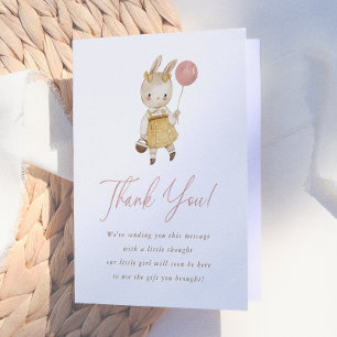 Carte De Remerciements Découverte du sexe de bébé Lapin Bohème Aquarelle