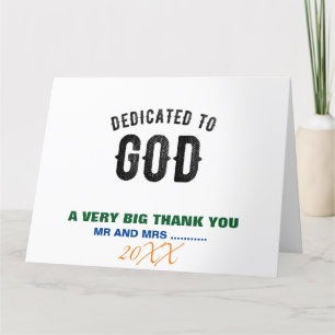 CARTE DE REMERCIEMENTS DÉDIÉ À DIEU COOL PERSONNALISABLE NOIR TEXTE