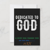 DÉDIÉ À DIEU COOL PERSONNALISABLE TEXTE BLANC