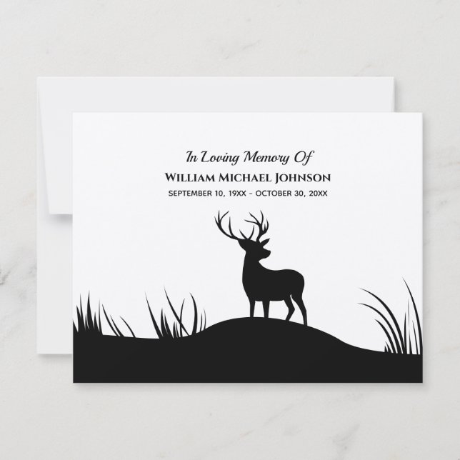 Carte De Remerciements Deer In Love Mémoire Souvenir Funérailles (Devant)