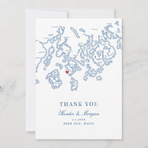 Carte De Remerciements Deer Isle Maine Mariage Flat