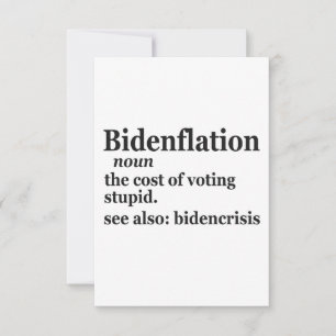 Carte De Remerciements Définition amusante BidenFlation Politique américa