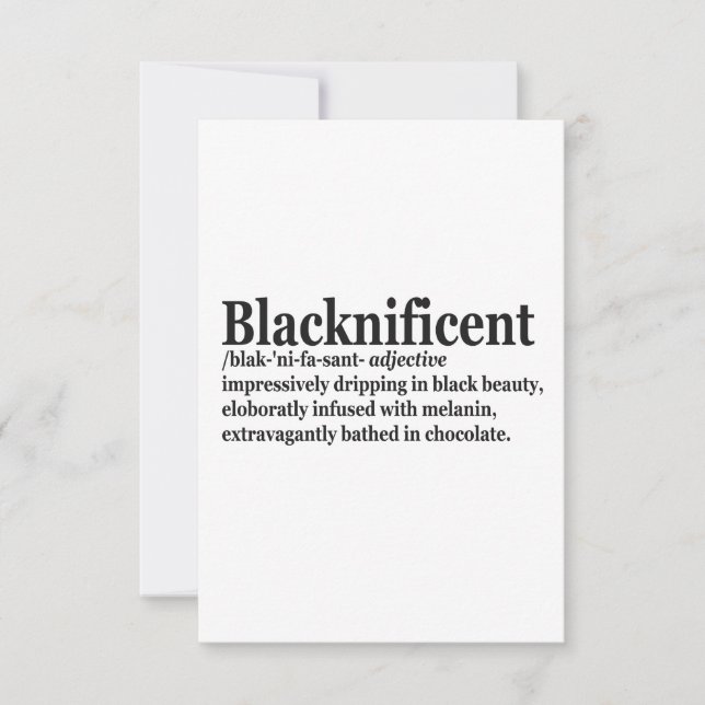 Carte De Remerciements Définition Blacknificent Pro Mois de l'histoire de (Devant)