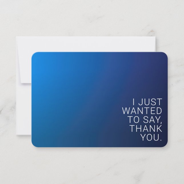 Carte De Remerciements Dégradé bleu foncé moderne et texte modifiable min (Devant)