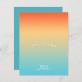 Carte De Remerciements Dégradé d'humeur Mariage Remerciements Ciel Tropic