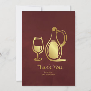 Carte De Remerciements Dégustation de vins de Bourgogne et d'or