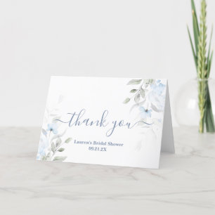 Carte De Remerciements Déjeuner de mariage floral bleu poussiéreux