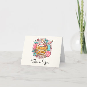 Carte De Remerciements déjeuner dominical aquarelle rose floral crêpes pe