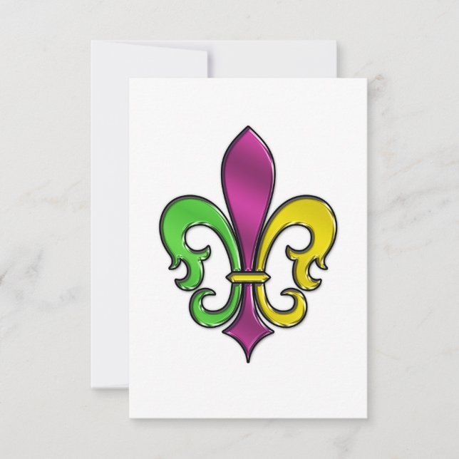 Carte De Remerciements Délégant dessin de fleur de lis (Devant)