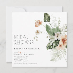 Carte De Remerciements Délicat Blush Floral Fête des mariées Invi