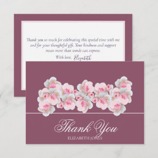 Carte De Remerciements Delicate Pink Roses Floral Bridal Shower Thank You