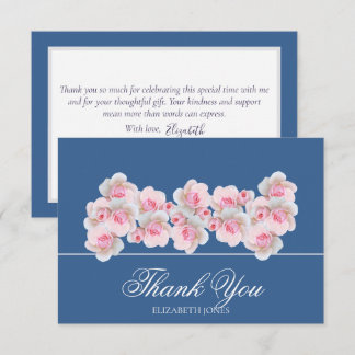 Carte De Remerciements Delicate Pink Roses Floral Bridal Shower Thank You