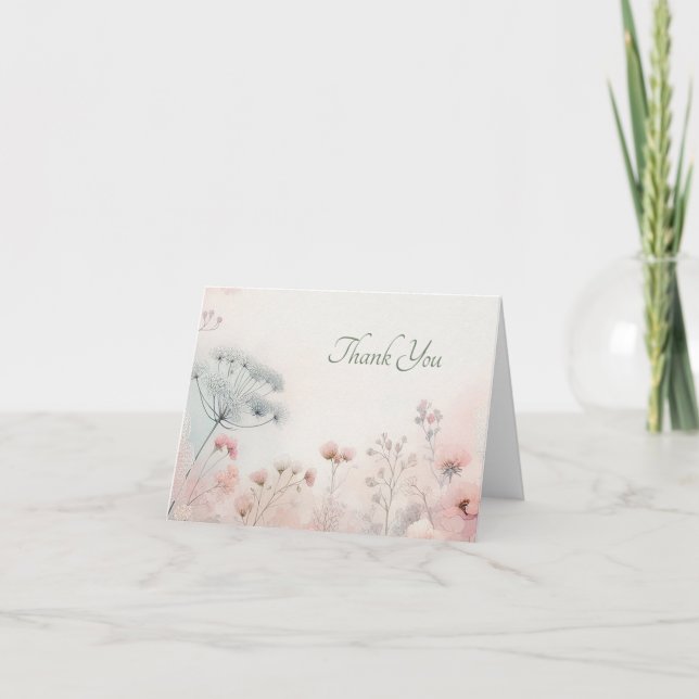 Carte De Remerciements Delicate Queen Anne's Lace Blank Thank you Card (Devant)