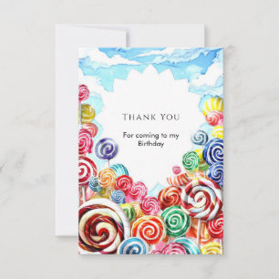 Carte De Remerciements Délicieux Anniversaire Magique Candyland