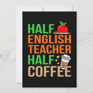 Carte De Remerciements Demi-anglais enseignant demi-café langue étudiante