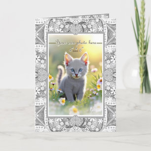 Carte De Remerciements Dentelle en céramique Gris