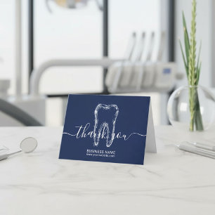 Carte De Remerciements Dentiste Clean Tooth Navy Blue Dental Office