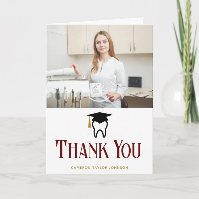 Carte De Remerciements Dentiste sur mesure Bureau Photo Dental (Devant)