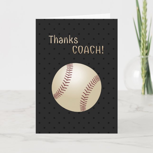 Carte de remerciements d'entraîneur du base-ball (Devant)