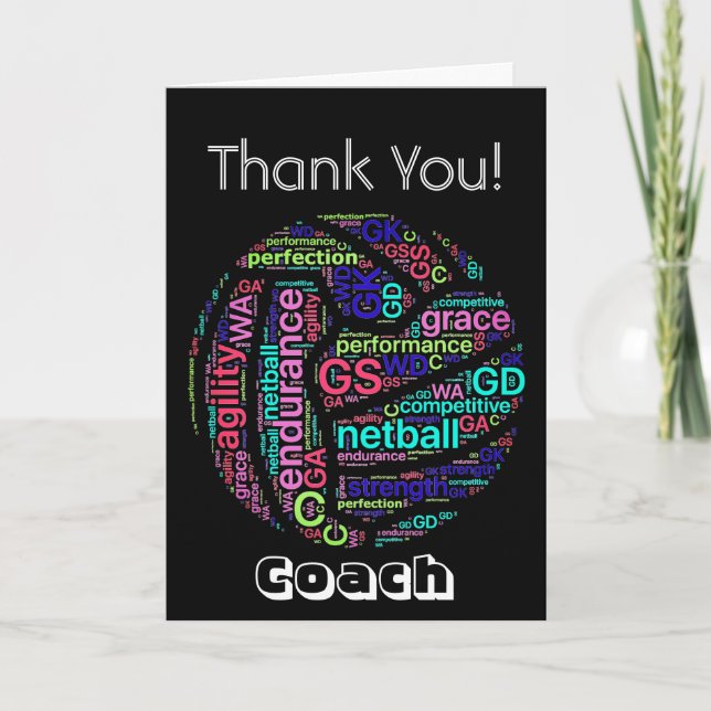 Carte de remerciements d'entraîneur Netball Person (Devant)