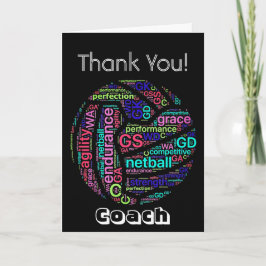 Carte de remerciements d'entraîneur Netball Person