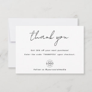 Carte de remerciements d'entreprise de logo de scr
