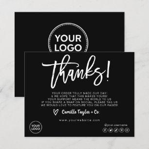 Carte de remerciements d'entreprise/emballage